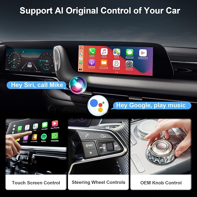 Wireless carplay Adapter for iPhone, for Apple carplay Wireless Adapter, for Android Auto Wireless Adapter, 2 in 1 Auto Wireless CarPlay Dongle, Plug & Play, for iPhone iOS 10+/ Android 11+