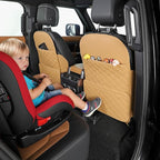 TAIKOO Seat Back Protector + Large Capacity Pocket Storage Organizer,Preventing the Impact of Children Stepping on the Seat Backrest (Orange)