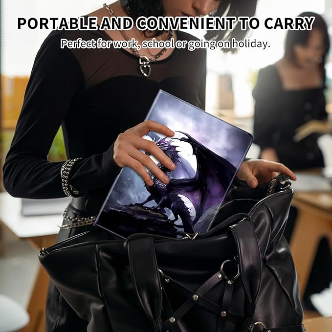 Case for 6" Kindle 11th Generation Case 2024/2022 Release,Leather Slim Folio Adjustable Stand Cover with Auto Wake/Sleep for Basic Kindle 2024/2022 11th Gen e-Reader,Cool Purple Dragon