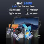 20Gbps USB C CarPlay Cable 3.3ft [2Pack],2-in-1 USB C Fast Charging & Data Transfer for Android Auto Cable, Compatible with iPhone 16 15 Pro Max,Samsung Galaxy, Pixel 9 Pro
