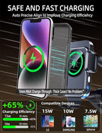 Wireless Car Charger Phone Holder Mount for Truck, 15W Fast Charging 【15 inch Long Arm】 Heavy Duty Phone Holders for Your Car Windshield Dashboard Accessories, for iPhone 17 16 15 14 13 12