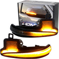 iJDMTOY Smoked Lens Dynamic Sequential Blink/Flow Full LED Side Mirror Turn Signal Light Assembly Kit Compatible with Toyota 2016-2023 Tacoma, 2019-2025 RAV4, 2020-up Highlander, etc