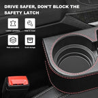 Car Seat Gap Filler Organizer, Multifunctional Auto Console Side Storage Box with Cup Holder, Universal PU Leather Cup Holder Front Seat Crevice Filler for Car Truck SUV (Brown)