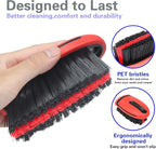Carpet Cleaning Brush & Upholstery Brush Set, Hard Bristle Carpet Scrub Brush, Rug Brush, Couch Cleaner Brush, Fabric/Leather Detail Brush for Car, Home & Outdoor Furniture (Red)