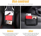 Moly Magnolia Car Seat Side Pocket Organizer, American Flag PU Leather Storage Bag, Pen Phone Holder Tray Pouch Seat Gap Filler, Interior Accessories for Auto Door Window Console (Red)