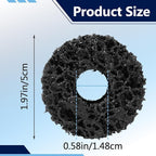 6PCS Wheel Hub Cleaning Pads, 2" Durable Nylon Web Pads, Wheel Stud Cleaner Pads