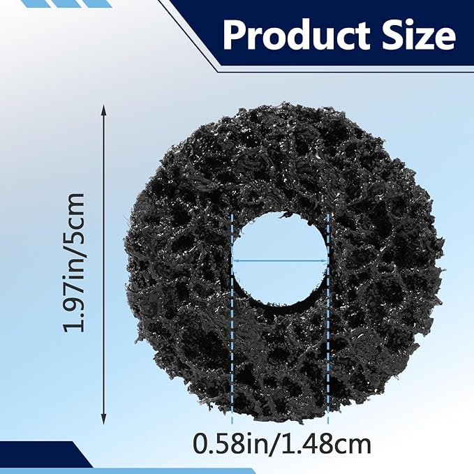 6PCS Wheel Hub Cleaning Pads, 2" Durable Nylon Web Pads, Wheel Stud Cleaner Pads