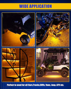 DUOFU365 Amber Led Strip Light,12V Car Led Lights Interior IP68 Waterproof Cuttable for Car Motorcycles Boat Golf Cart Truck Cargo Home Decoration with Strong Nano Tape 12inch(Pack of 4)