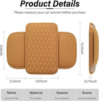 Amiss Car Center Console Cover, Upgraded Leather Car Armrest Cushion with 2 Storage Pockets, Universal Waterproof Cushion Pad, Non-Slip Car Interior Accessories, Fits Most Sedans SUVs Trucks (Orange)