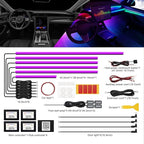 Acrylic Interior Car LED Strip Light with Wireless APP, RGB 14 in 1 with 175 inches 593 LEDs Fiber Optic Ambient Lighting Kits, 16 Million Colors Sound Active Function Car Neon Lights