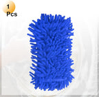 HARFINGTON Car Wash Sponge 8.7" x 4.3" Chenille Microfiber Mitt Scratch-Free Absorbent Scour Scrubber Cleaning Sponge for Washing Detailing on Cars, Trucks, SUV, Boats, RVs, Dark Blue