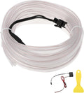 5m EL Wire Cable LED Glow String Light Car Interior Lighting Strip Flexible Neon Light for Car Decoration Wiring Driver(12v) White