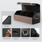 Fyzeoty Car Organizers and Storage - Trunk Organizer for Suv Car,Car Trunk Leather Storage Box,Extra Large,Magnetic Lid,Collapsible and Adjustable