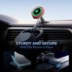 JOYMASS for MagSafe Car Mount Charger, 15W Zinc Alloy Fast Charging Magnetic Wireless Car Charger Phone Holders for Your Car Fits for iPhone 15 Pro Max Plus 14 13 12 Mini MagSafe Case - Red