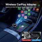 Wireless CarPlay Adapter for Apple iPhone & Android Auto 2026 Upgrade - Bluetooth & Wi-Fi, Plug & Play, 3X Fast Auto-Reconnect, No Latency, Convert Wired to Wireless Car Play Adapter (Black)