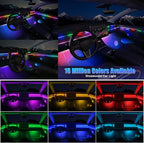 Dreamcolor Acrylic Interior Car LED Strip Light with Wireless APP, RGB 22 in 1 with 175 inches 600 LEDs Fiber Optic Car Ambient Lighting Kits, Music Sync Function Neon LED Strip for Car Accessories