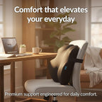 Elevate Series by Everlasting Comfort Lumbar Support Pillow for Office Chair - Memory Foam Back Cushion for Car Seat - Promotes Better Posture, Back Pain Relief - Ideal for Gaming and Desk Chairs