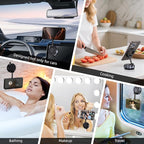 Jikasho Vacuum Magnetic Car Phone Holder for Magsafe, Hands-Free 360° Adjustable Suction Cup Phone Mount for Car/Gym/Mirror/Smooth Surface, Compatible with iPhone & Android (Silver Black)