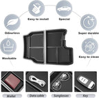 SKTU 2Pcs for 2021-2026 Toyota Sienna Center Console Organizer 2021-2026 Sienna Lower Console Tray Toyota Sienna 2024 2025 2026 Accessories Under Console Tray (Not Fit Models with Refrigerator)