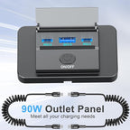 2 Pack 90W 12 Volt USB Outlet Panel Wall Mount Ouffun Dual 36W PD & QC3.0 18W Car USB Port Charger Socket with Dual 65W USB C Cable for Car Bus RV Truck