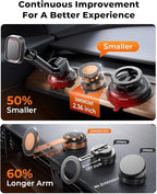 2026 Upgraded 360°Rotation Nano Gel Suction Phone Holder, Foldable Metal Vacuum Magnetic Phone Holder [119+LBS Strongest Suction & Magnetic] Phone Mount for Your Car for iPhone 17 16 Pro Max-Golden