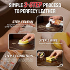 Foam Cleaner and Leather Conditioner Kit Long-Lasting Protection for Leather Car Interior, Furniture, Sofa