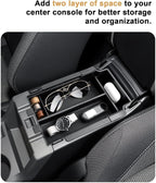 Center Console Organizer For 2024-2026 Subaru Crosstrek/2024-2026 Impreza - Double Layer Armrest Box Organizer For 2024-2026 Crosstrek/2026 Crosstrek Hybrid & 2024-2026 Impreza Accessories - ABS Tray