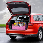 titiyiof Trunk Organizer For Suv & Sedan,Car Organizers and Storage, Waterproof Collapsible & Adjustable Straps,70L Sturdy Car Organization for Car Accessories, Tools,Sundries,2-3 Compartment（Pink
