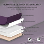 BOPUOVRE Car Seat Cover for Luxury & Comfort - PU Leather, Anti-Slip, Full Wrap Protection with Storage Pocket for Bottom Cushion - Universal Fit for 95% of Vehicles (Purple,1 Piece)