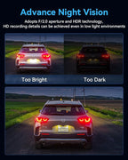3 Channel Dash Cam for Cars Front Rear Inside, 4K WiFi Dash Cam w/ 32GB Card, 2.0" IPS Screen Dashboard Camera Recorder with App Control, G-Sensor, Loop Recording, Night Vision, Parking Monitor