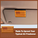 Car Air Freshener - Wood Air Freshener for Visor Clip - American US Flag Design -Variety Pack Refill - CLIP INCLUDED (Orchard-Pine-Cabana)