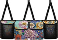 Boho Mandala Floral Blossom Car Trunk Organizer with 3 Adjustable Buckles Hanging Cargo Bag with 4 Storage Bags,Sturdy Space Saving Expert,Gift for Women