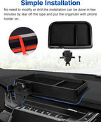 Autorder Phone Holder Mount for Jeep Grand Cherokee 2022 2023 2024 2025/Grand Cherokee L 2021 2022 2023 Center Console Dashboard Organizer with Phone Stand with Anti-Slip Mat