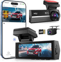 Dash Cams Front and Rear, NQJ 4K+2K Dual Dash Camera for Cars w 64GB Card, 5G Wi-Fi & App, G-Sensor, 3.2” Screen, 24H Parking Mode, 170°Wide Angle, Night Vision