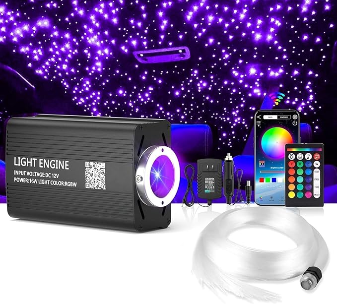 VASTFIRE Starlight Headliner Kit, Meteor + Twinkle Star Headliner kit Music/Voice Activated Star Lights for Car, Bed Room, RVs, Home Theaters | Bluetooth + Remote Control