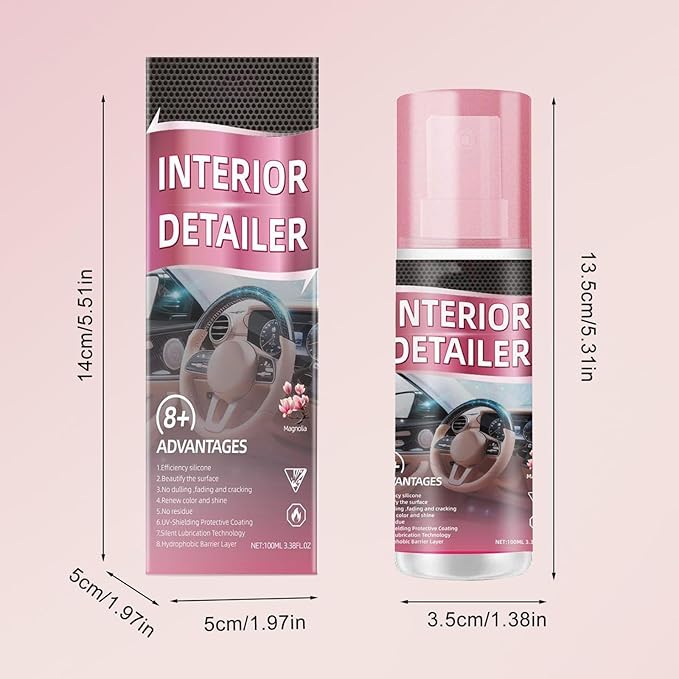 Polishing Cleaner Car Interior, 2026 Upgrade Car Interior Cleaner Spray, All Purpose Car Interior Detailer Cleaner for Dashboards, Seats, Leather, Plastic-2Pcs