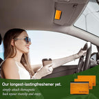 Car Air Freshener-Wood Air Freshener-Car Odor Eliminator-car scent-Long Lasting Scent-Variety Scent Refill（Teak-Amber-Grove）3pcs- Metal Clip 1pcs