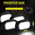 Baquler 30 Pods Rock Lights White Underglow Lights for Trucks Car SUV Waterproof Shockproof LED Ambient Rocklights Automotive Trailer Lighting for Motorcycle Boat ATV UTV(15LED Chip Style)