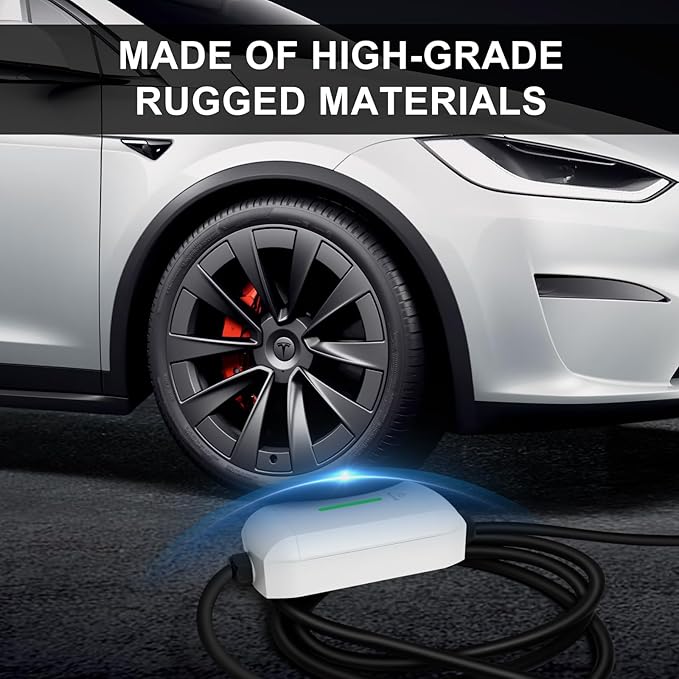 Best Volt Electric Vehicle Portable Charger for Tesla,ETL Certified,25ft Fast Charging, IP65 Waterproof, Compatible with Model 3/X/Y/Cyber Truck,No Adapter Needed (Nema 5-15 120V/16A, White)