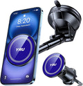YRU Upgraded Magnetic Phone Holder for Car【Patented & Super Magnet】 for MagSafe Car Mount Dashboard Magnet Phone Holder Windshield Phone Stand for iPhone 17 16 15 14 13 12 Pro Max Samsung, Light Blue