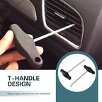 2 PCS Car Instrument Cluster Panel Trim Removal Tools, Air Vent Panel Puller, 3.2" x 6.1" T-Shaped Air-Outlet Removal Pulling Hook Tool, Compatible with Volkswagen (Black)