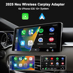 2-in-1 Wireless Carplay Adapter with Wired Carplay (USB to C), Metal Design Mini Wireless CarPlay Adapter for iPhone iOS 10+ System (2026 Upgraded)