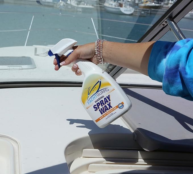 Spray Wax with UV Protection - Marine Wax For Boats with UV Protectant for a Gloss Shine Finish and for Car Detailing on Trucks and RVs (32 Oz Bottle)