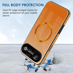 Guppy Compatible with iPhone Air Magnetic Case, with Full Camera Lens Protector [Compatible with MagSafe] Scratch Resistant Gradient Glass Back Cover Phone Case-Orange