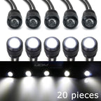 iJDMTOY 20pc Set Xenon White LED Front Bumper Valance Accent Running Light Kit/LED Air Dam Light Kit, Compatible with Dodge/Chevy/GMC HD, Ford Super Duty Trucks or Semi Trucks
