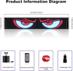 Devil Eyes Light for Trucks – 52.4''x7.5'' Large LED Eyes for Truck Windshield, Perfect Sync, Super Bright, Programmable LED, Remote+APP Control (1-Pack) for Standard Trucks/RVs/Campers