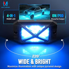 MICTUNING C4+ RGBW Rock Lights, 8 Pods 360° Ultra Bright Pure Color Underglow Neon Lights, Bluetooth APP Control & Music Mode, IP68 Waterproof, for Trucks Cars ATV UTV Golf Cart (2 Year Warranty)