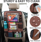 BALEINE Backseat Car Organizer, Back Seat Car Organizers and Storage, Kick Mats Back Seat Protector, Travel Accessories for Most Automotive (1 Pack, Mocha)