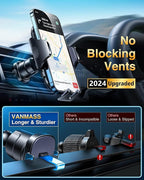 VANMASS [True Military-Grade] Car Phone Holder [Best Suction & Clip] Cell Phone Mount for Dashboard Windshield Vent Truck Cradle Dash Stand for iPhone 15 Pro Max 14 13 12 Android, Red