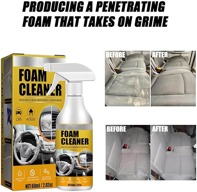 Foam Cleaner for Car, Foam Cleaner All Purpose, Foam Cleaner for Car Interior, Multi-Purpose Car Upholstery Cleaner for Car Seats Leather (1PC)